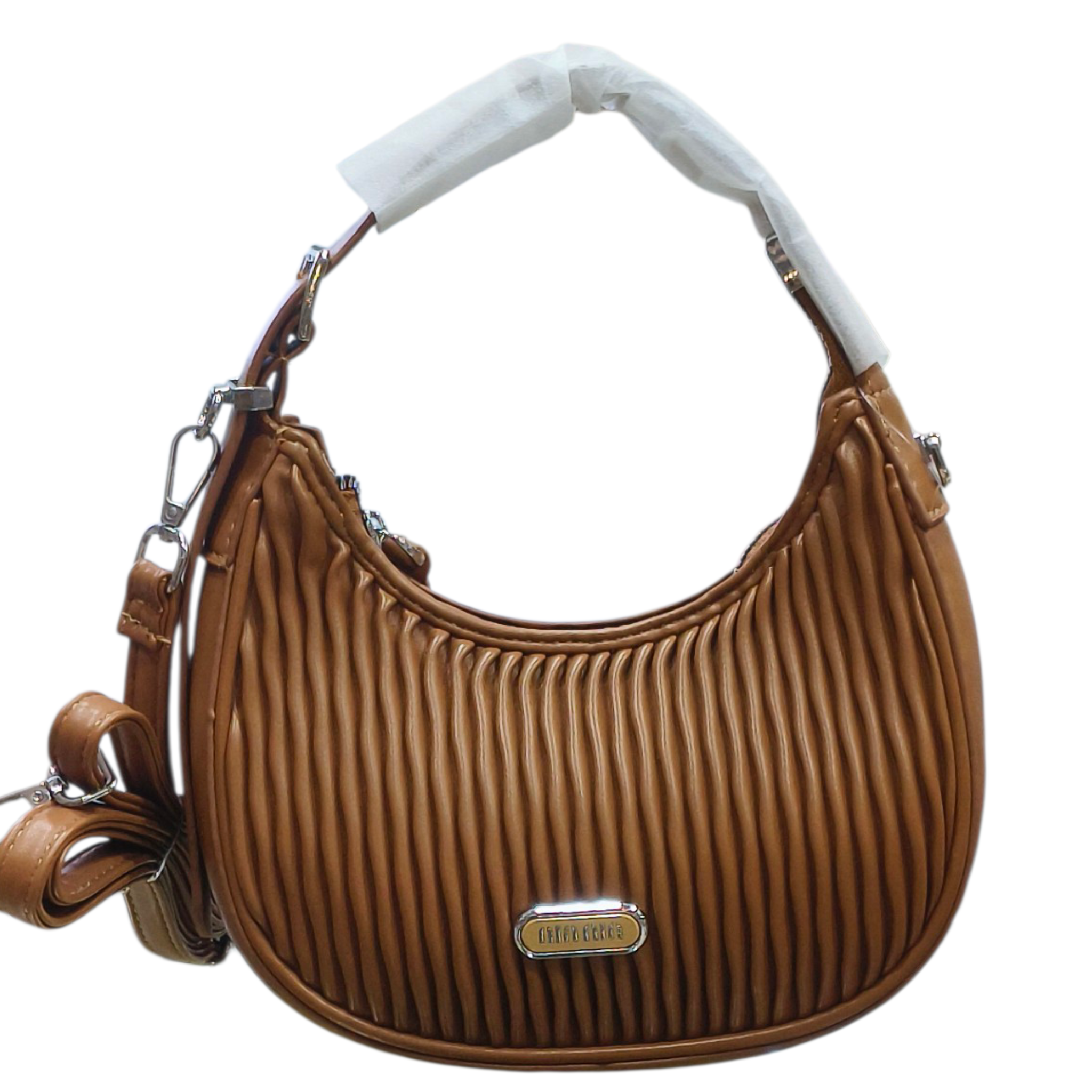 Ribbed Stylish Shoulder Bag with Sling Strap for Women