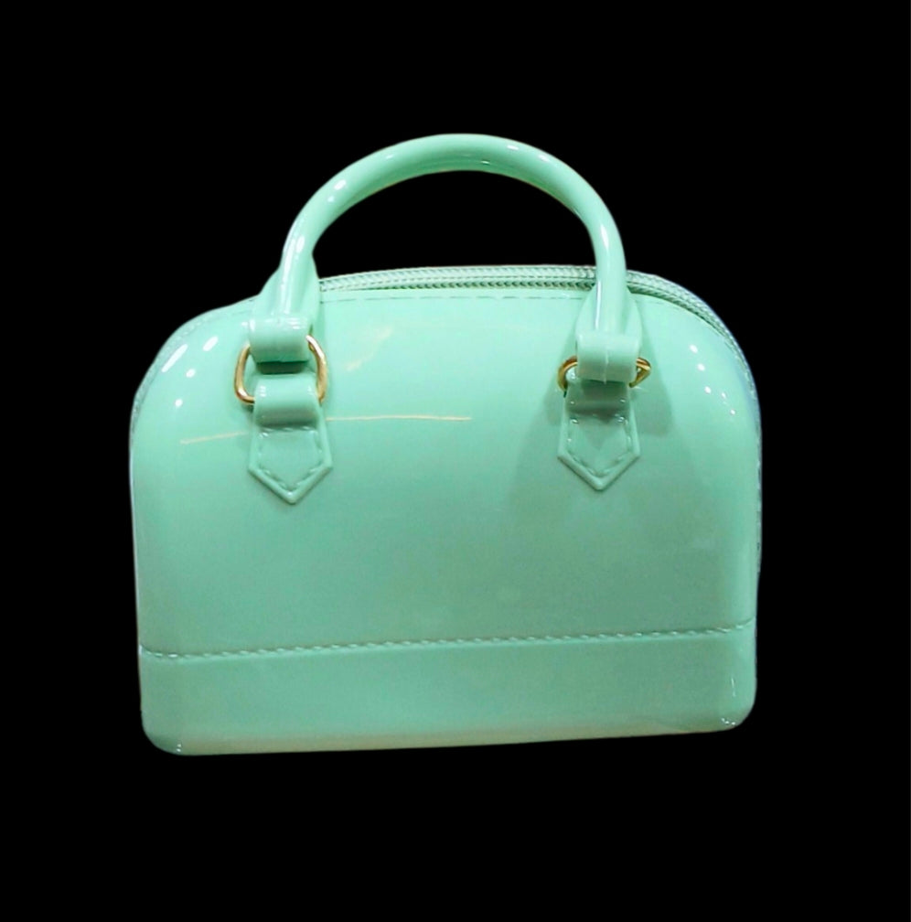 Glossy Mini Zip Handbag For Girls