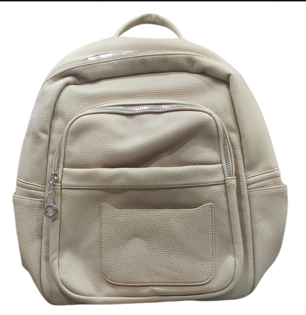Minimalist Pu Leather Style Backpack With Front Pocket