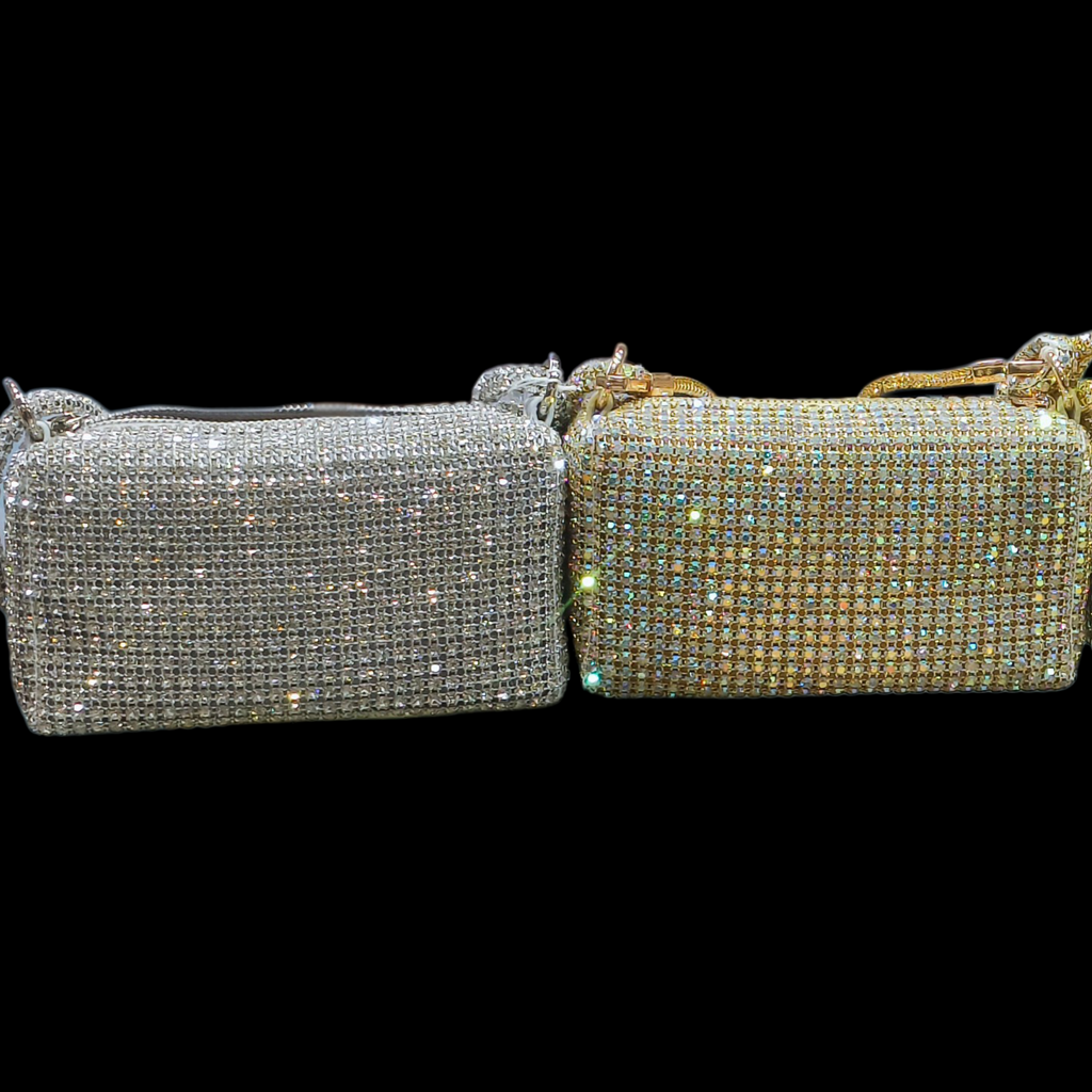 Luxury Rhinestone Bridal Sling Bag With Detachable Chain Strap