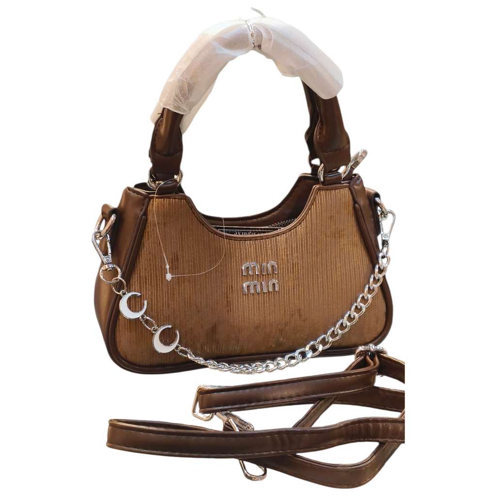 Brown Stylish Handbag with Chain Detail for Women