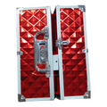 Red Velvet Makeup Vanity Box with Storage Compartments