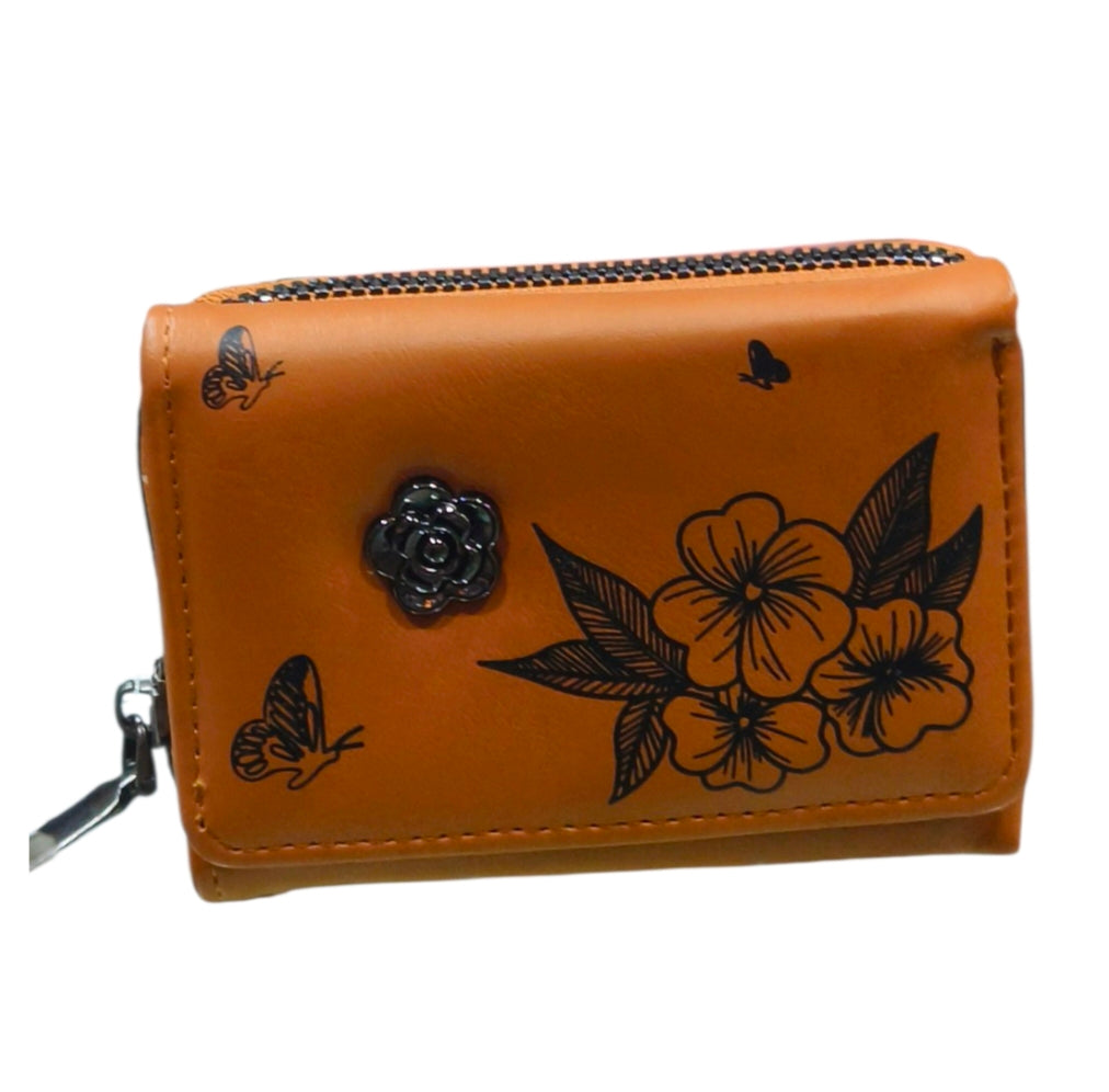 Floral Butterfly Embossed Women’s Wallet