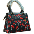 Black Cherry Print Stylish Satchel Handbag for Women