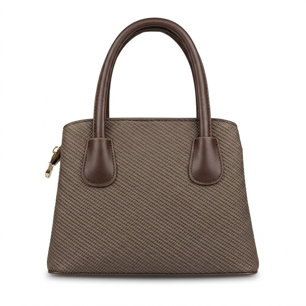 Satchel Tote Bag PU Leather Handbag For Women – Coffee Brown