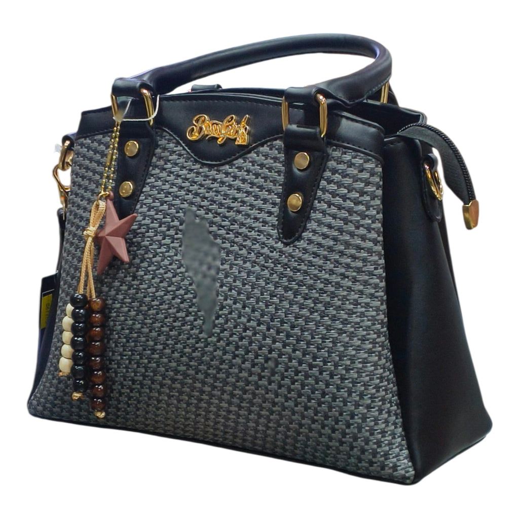 BossGirl Houndstooth Handbag With Adjustable Shoulder Strap