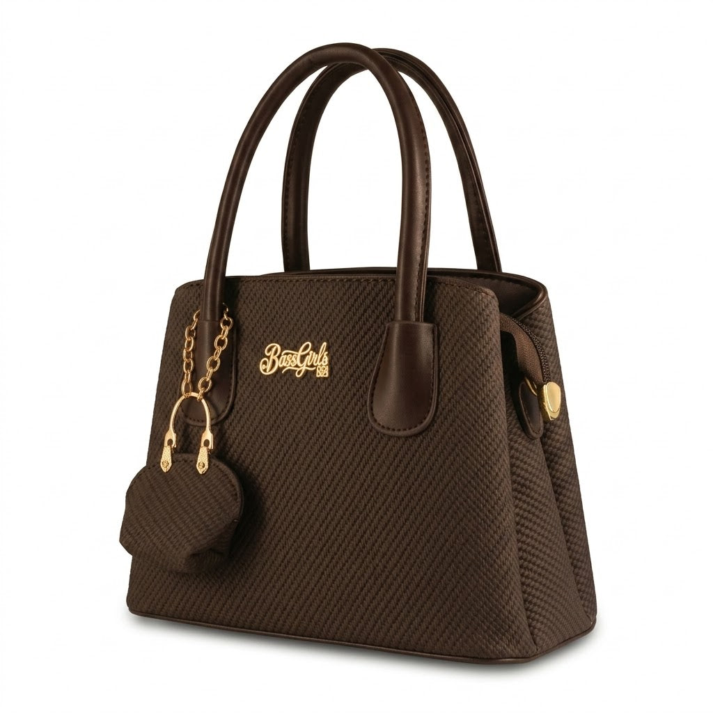 Satchel Tote Bag PU Leather Handbag For Women – Coffee Brown