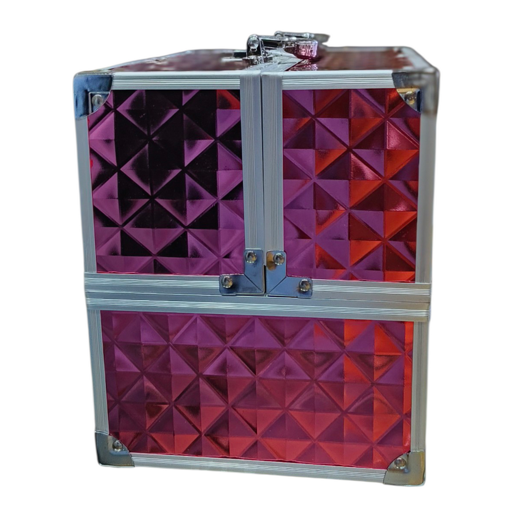 Red Velvet Makeup Vanity Box with Storage Compartments