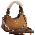Brown Stylish Handbag with Chain Detail for Women