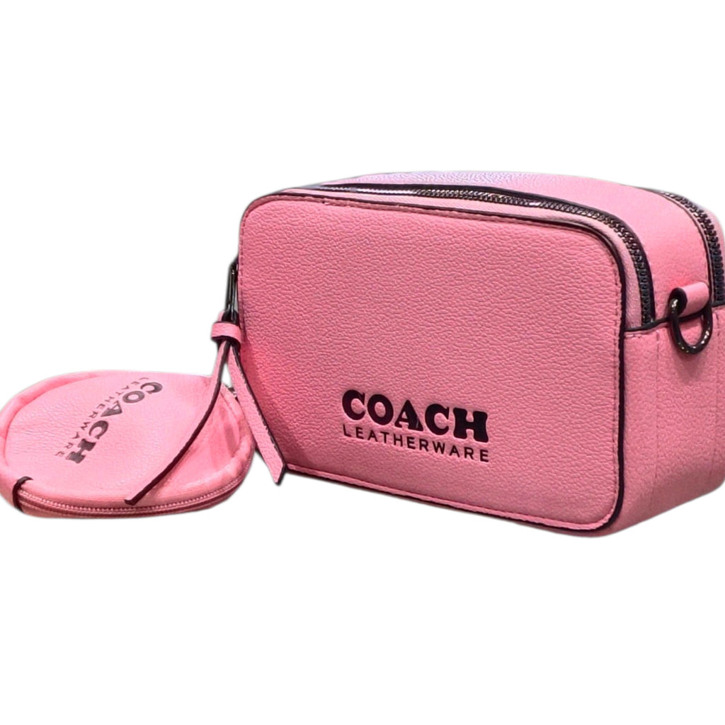 Textured Leather Sling Bag With Mini Pouch & Extra Strap