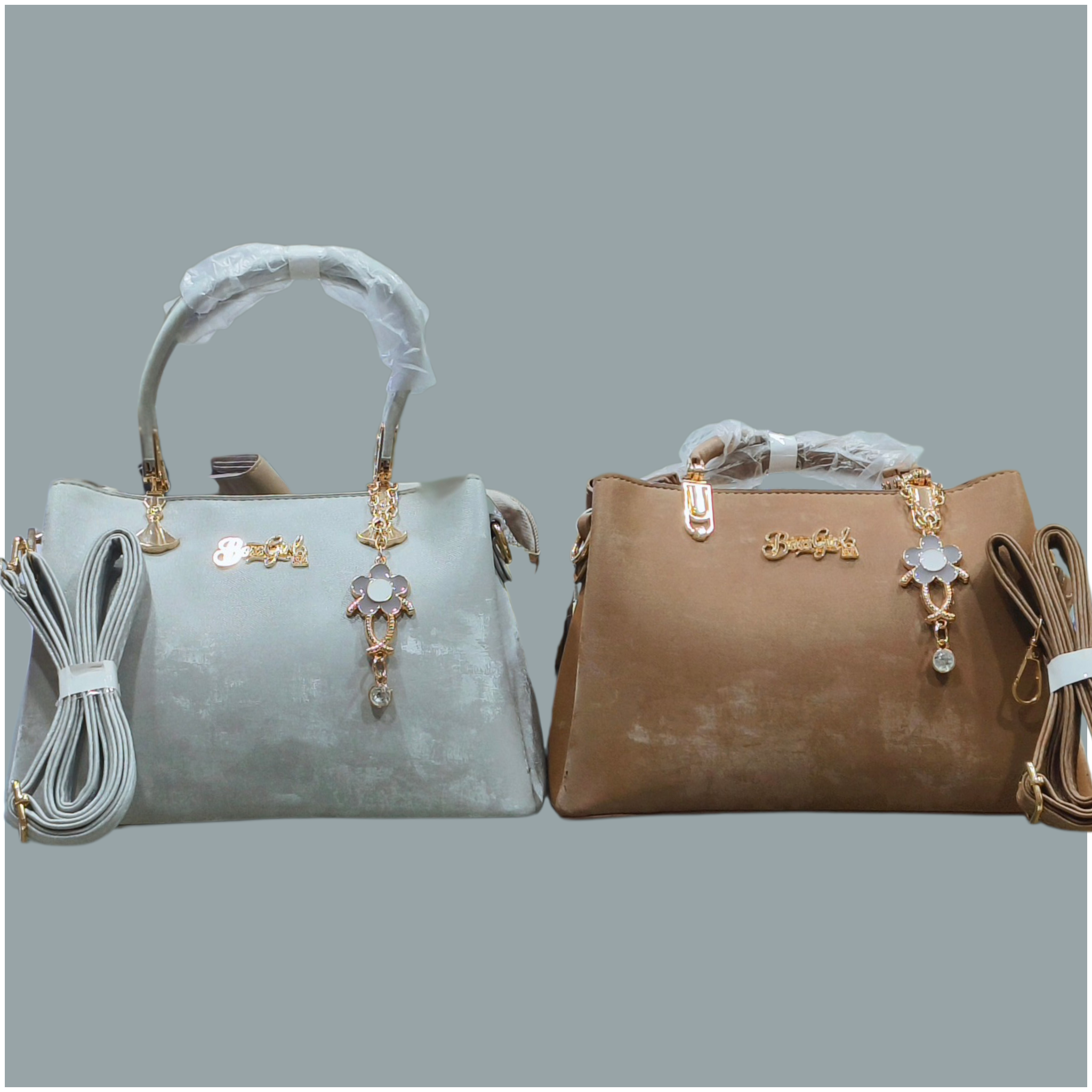 Velvet Stylish Handbag with Chain Strap for Women