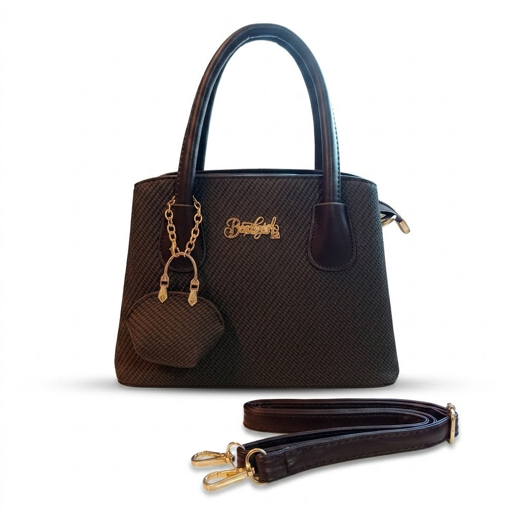 Satchel Tote Bag PU Leather Handbag For Women – Coffee Brown
