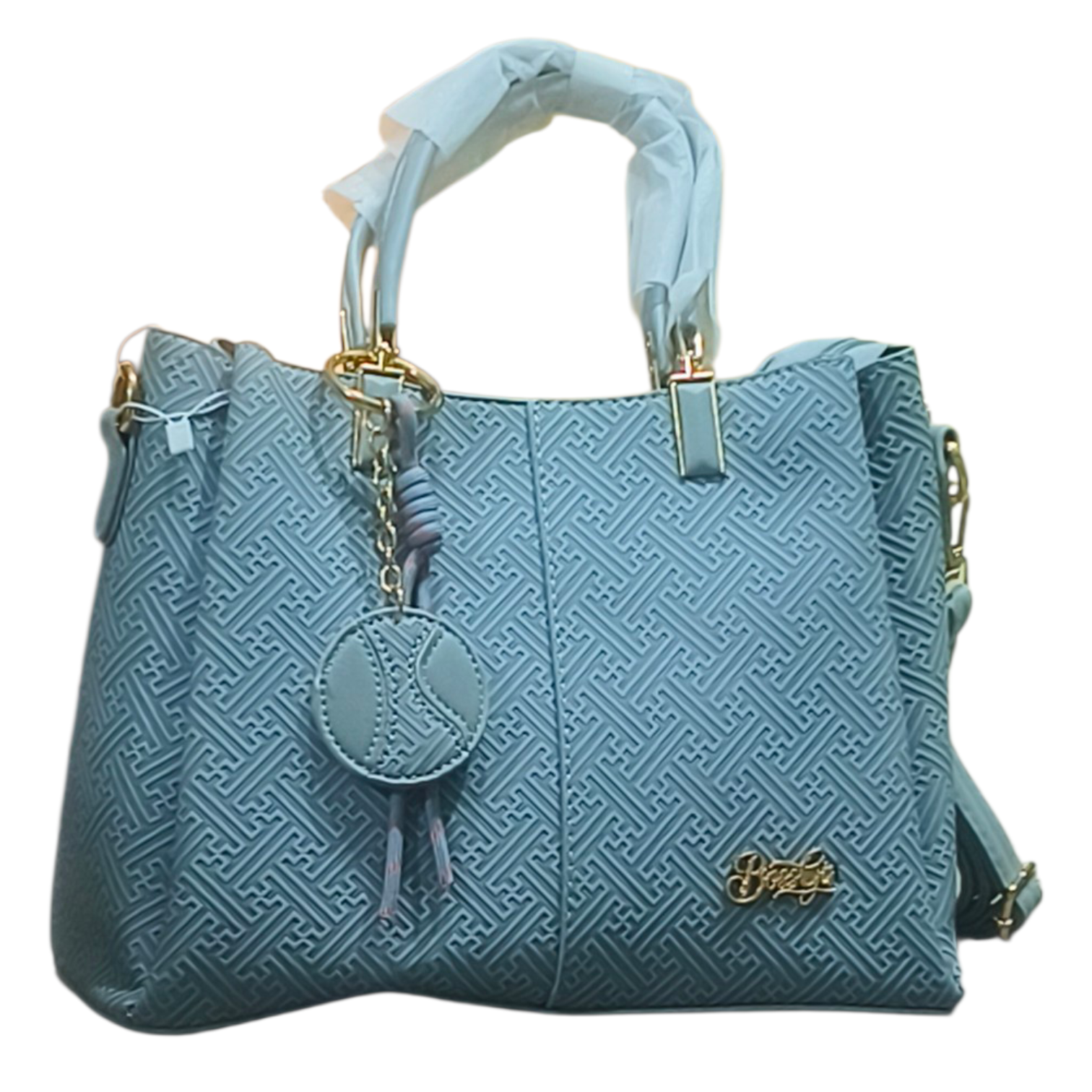 Ice Blue Stylish Tote Handbag with Sling Strap for Women
