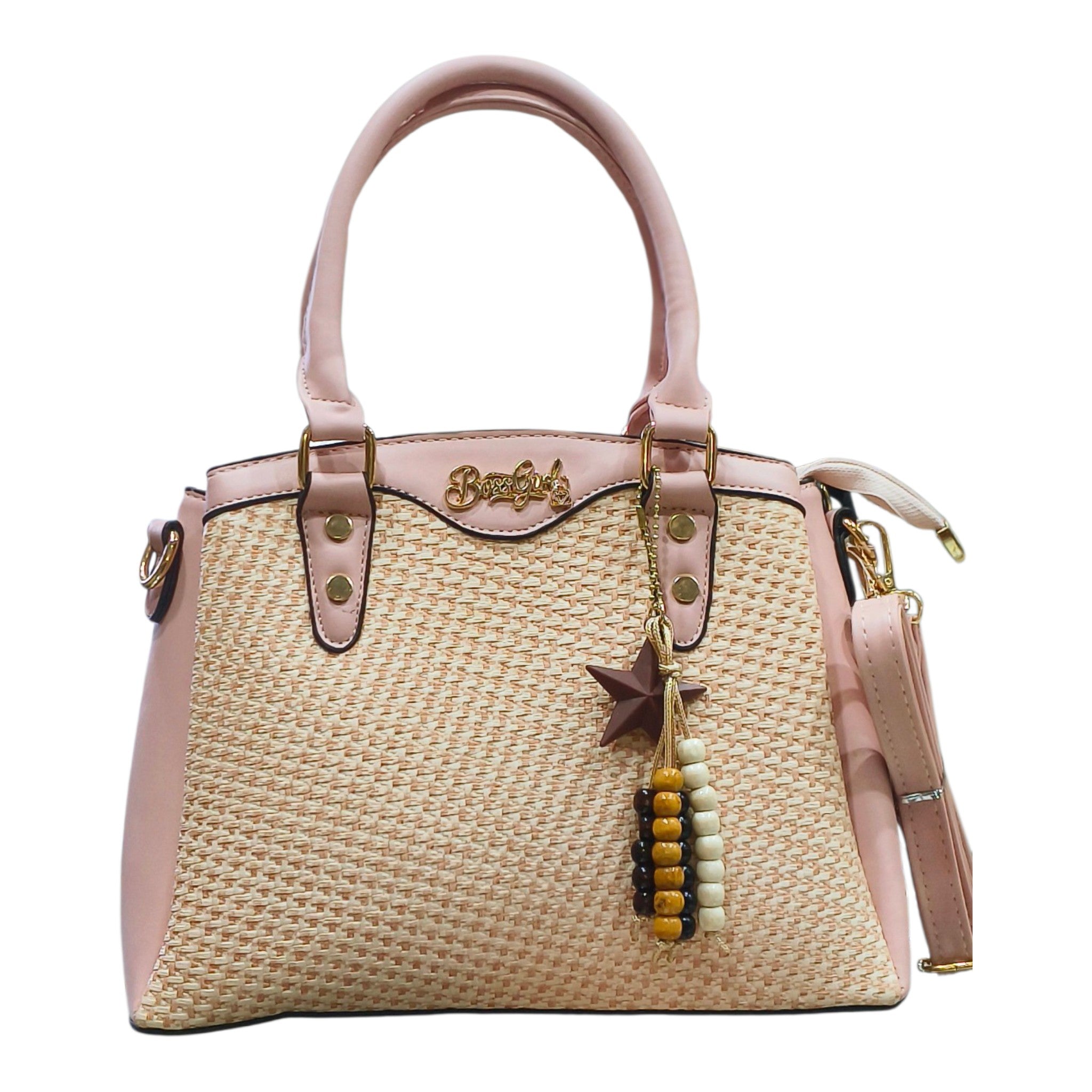 BossGirl Houndstooth Handbag With Adjustable Shoulder Strap