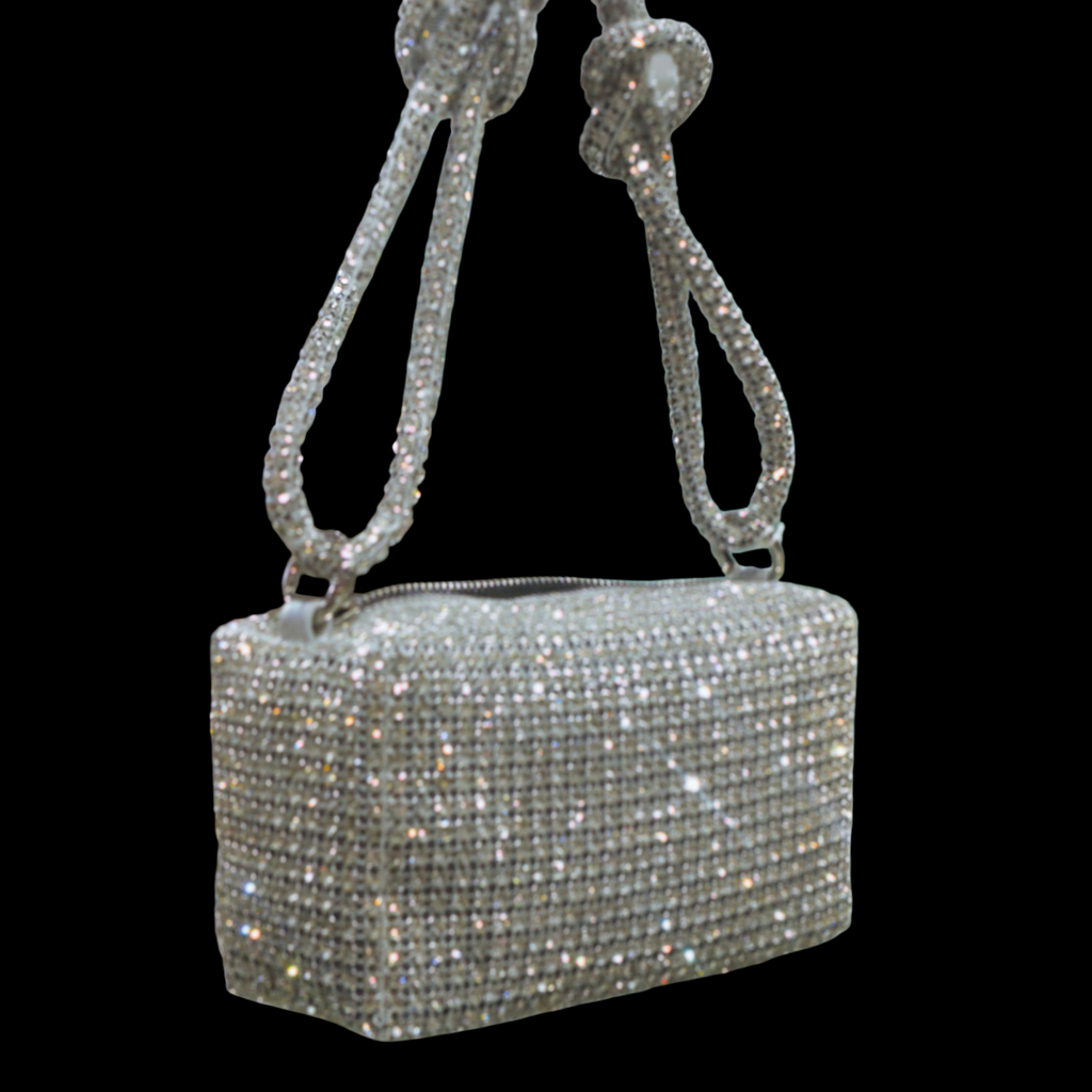 Luxury Rhinestone Bridal Sling Bag With Detachable Chain Strap