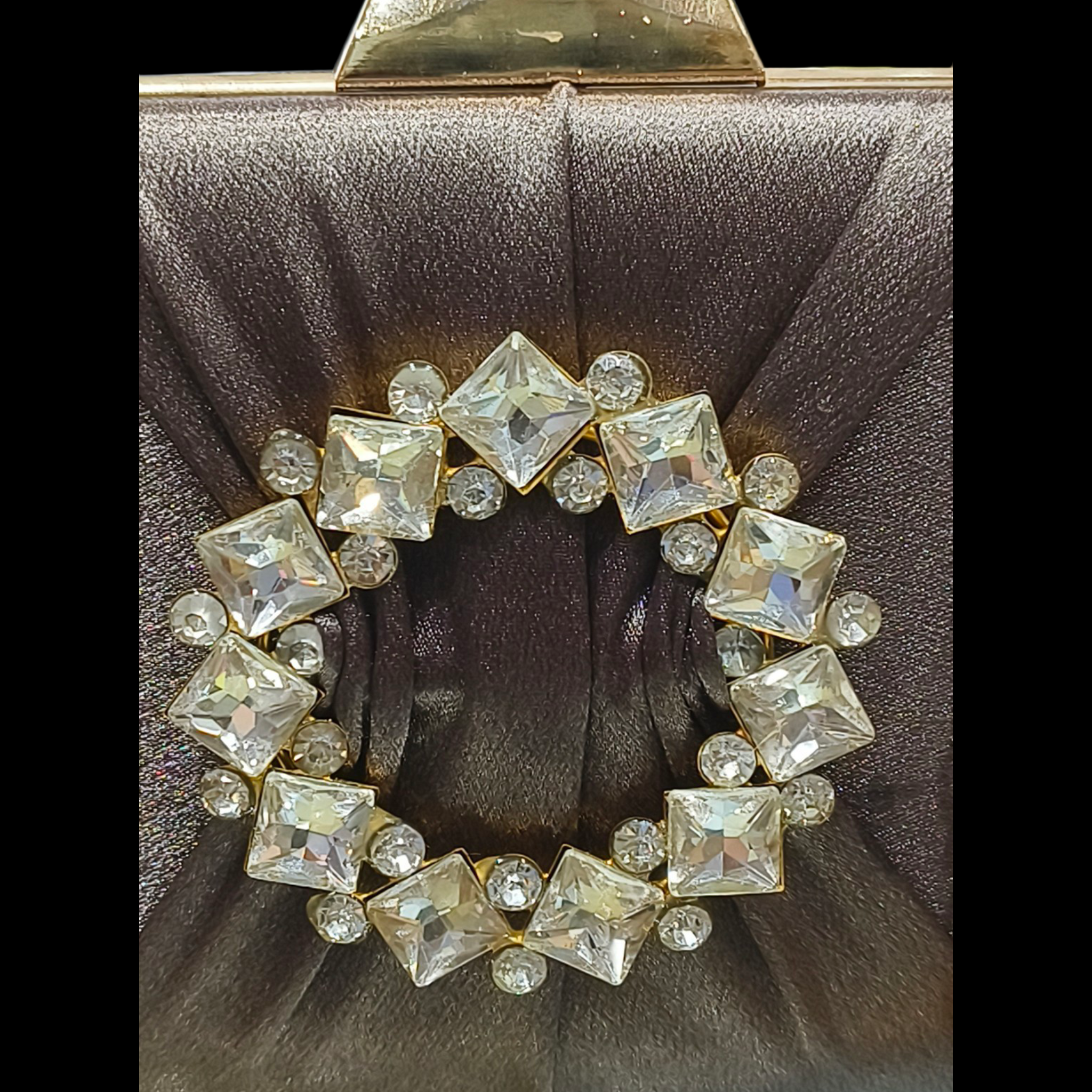 Brown Velvet Party Clutch with Chain Strap for Women