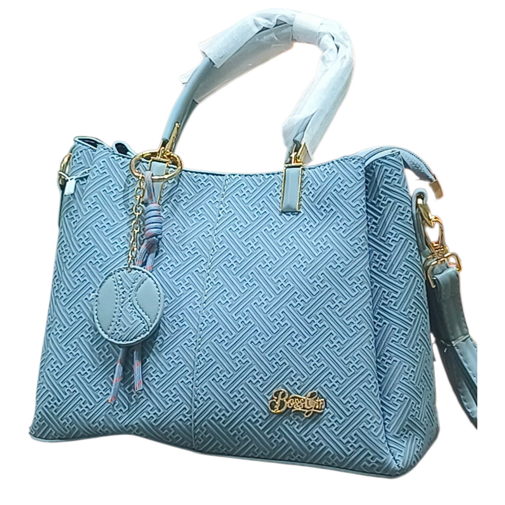Ice Blue Stylish Tote Handbag with Sling Strap for Women