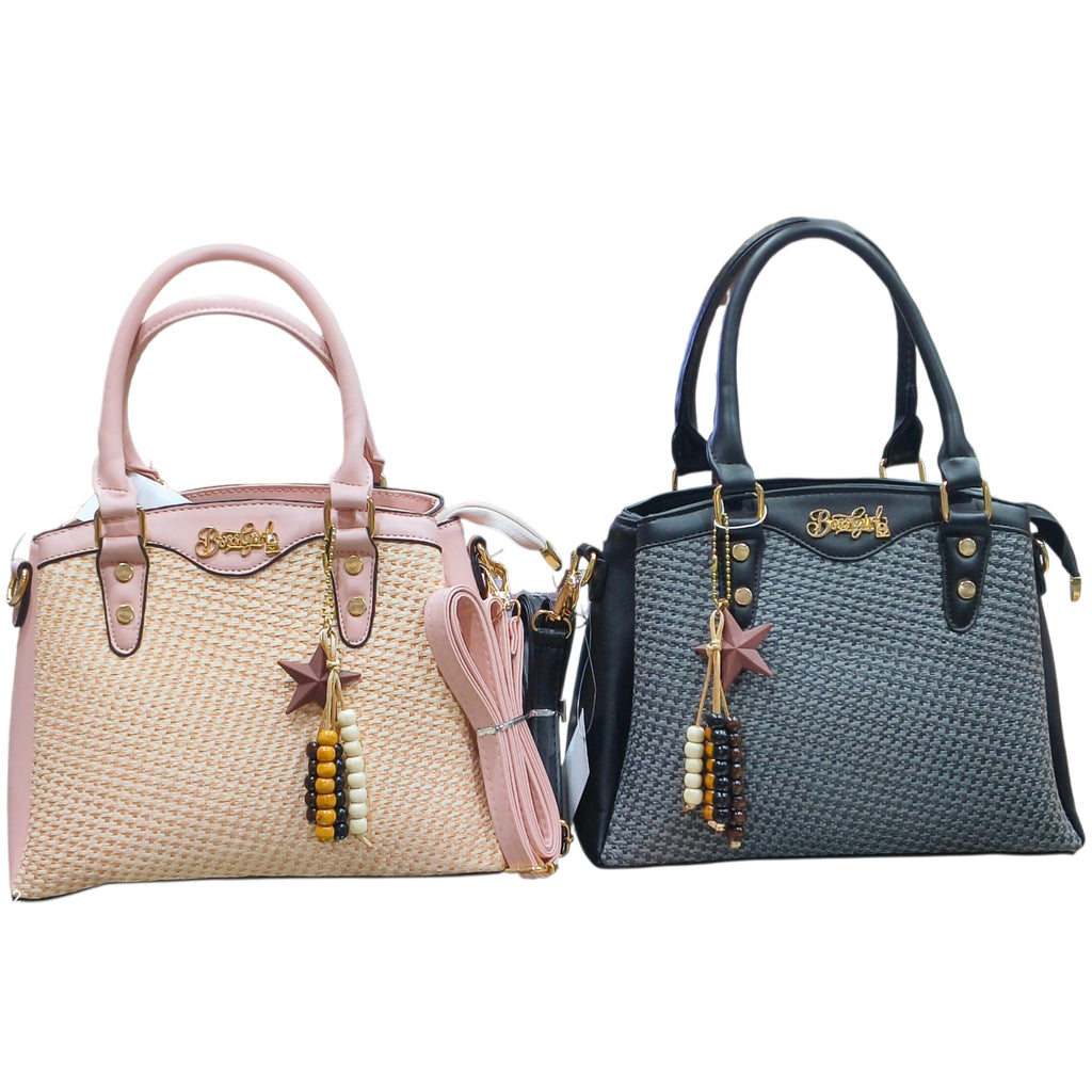 BossGirl Houndstooth Handbag With Adjustable Shoulder Strap