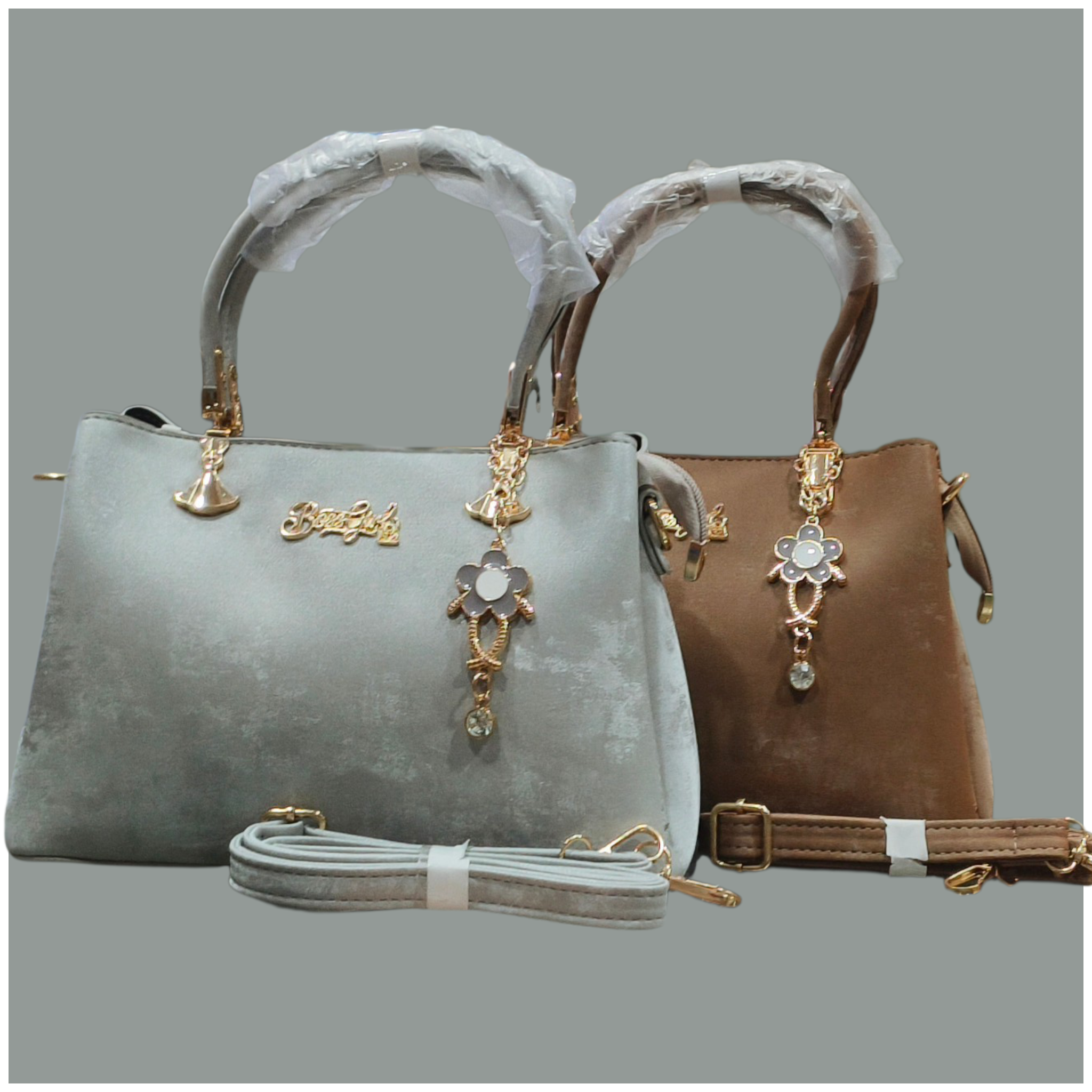 Velvet Stylish Handbag with Chain Strap for Women