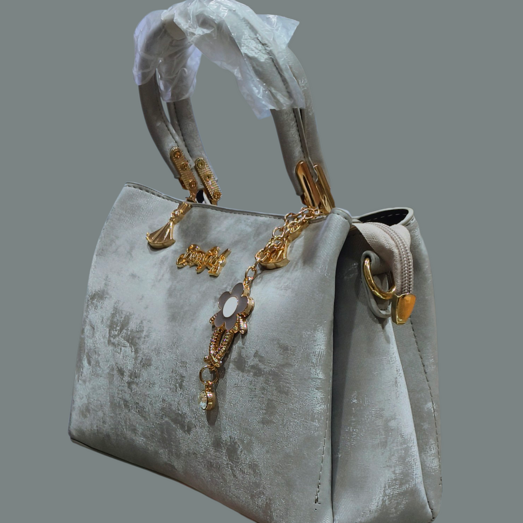 Velvet Stylish Handbag with Chain Strap for Women