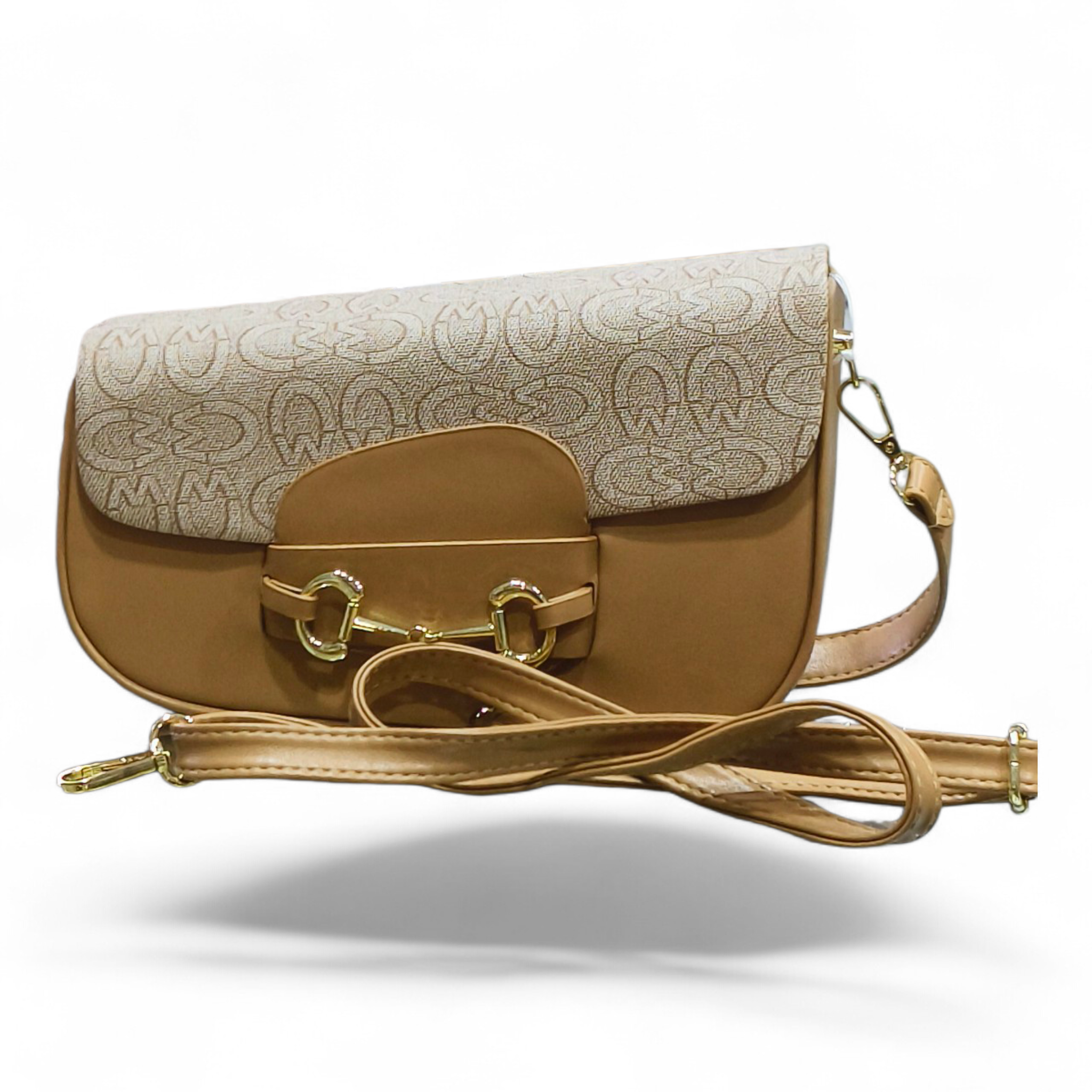 Tilted Textured Canvas Statement Sling Bag