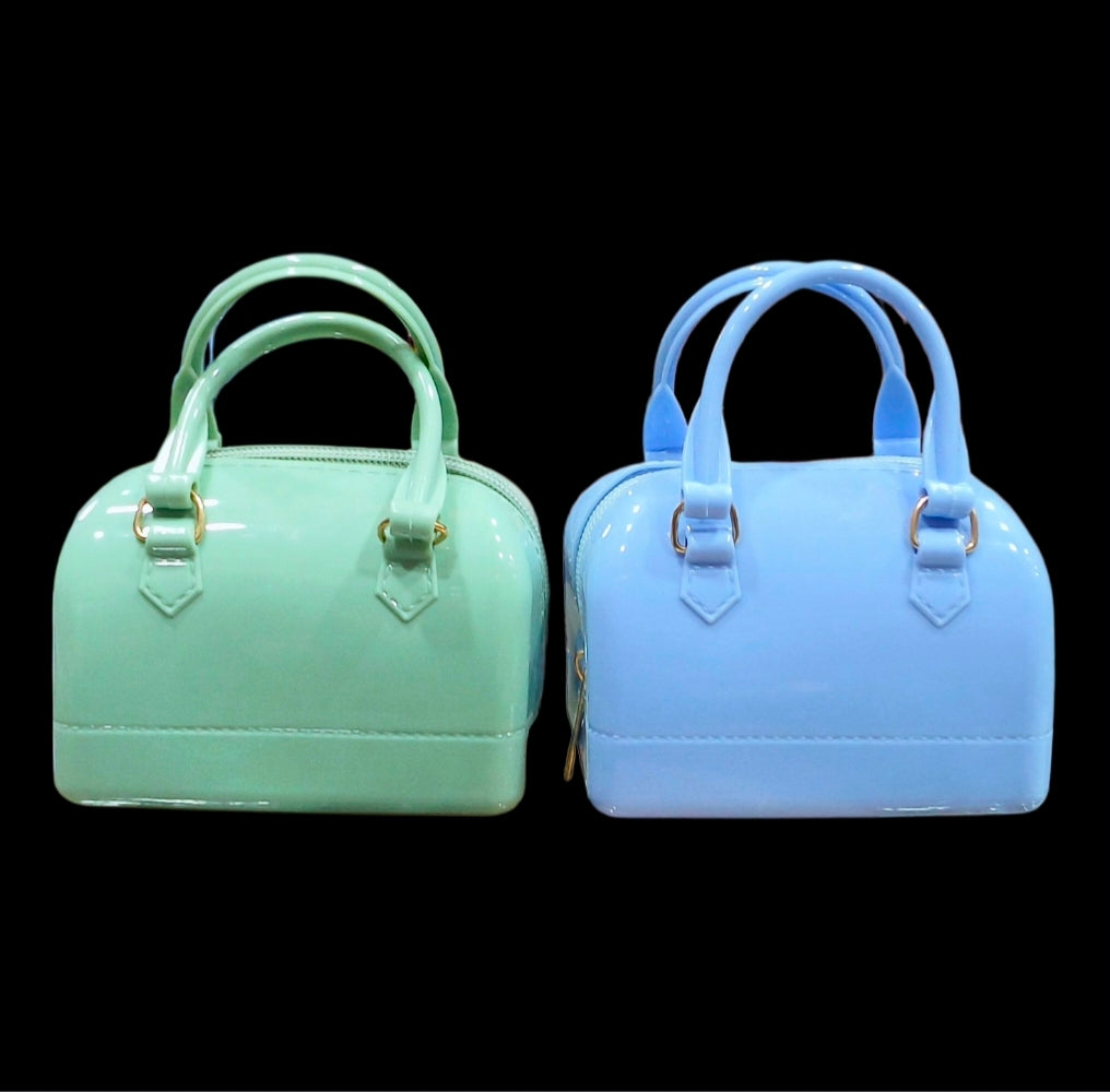 Glossy Mini Zip Handbag For Girls