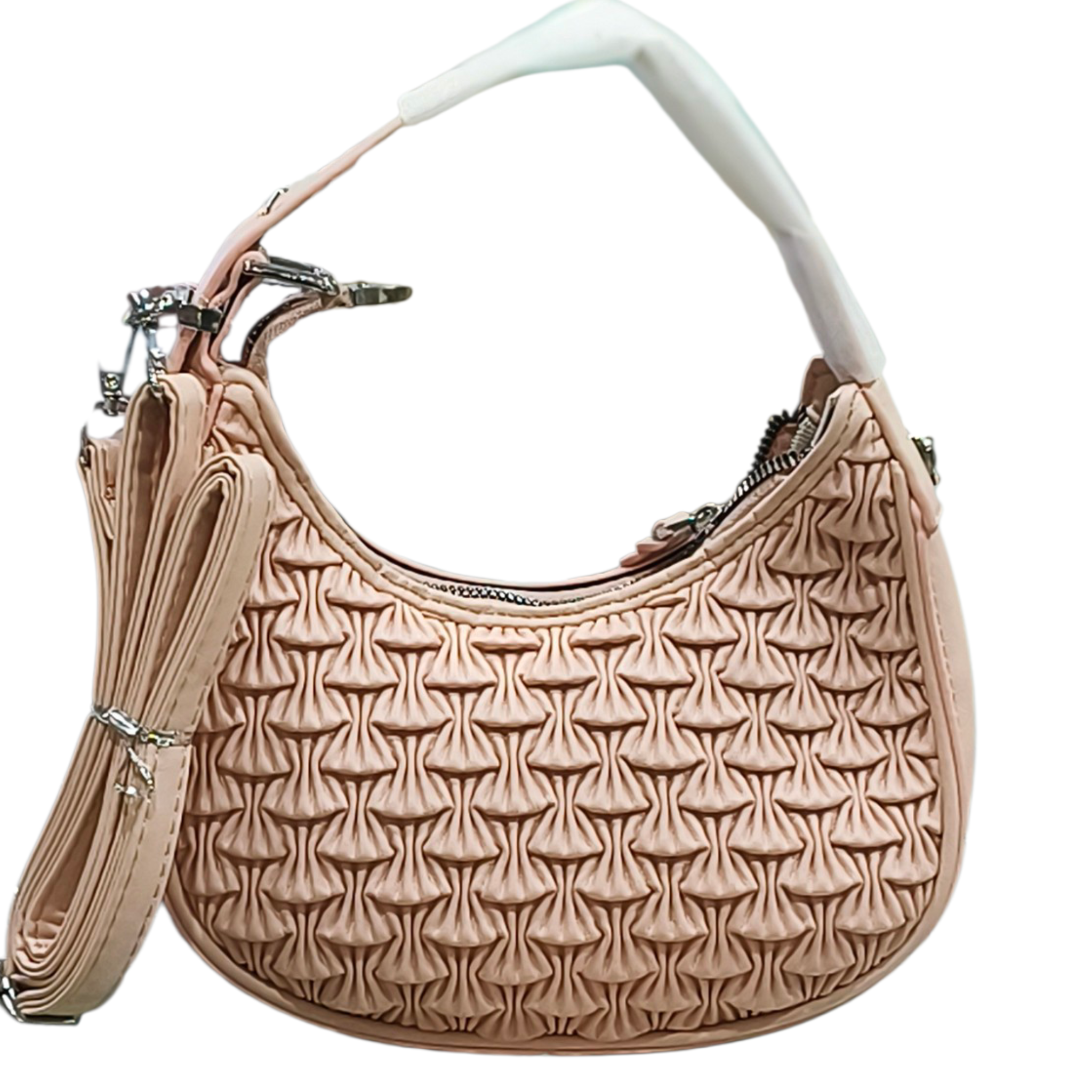 Textured Stylish Shoulder Bag with Sling Strap for Women