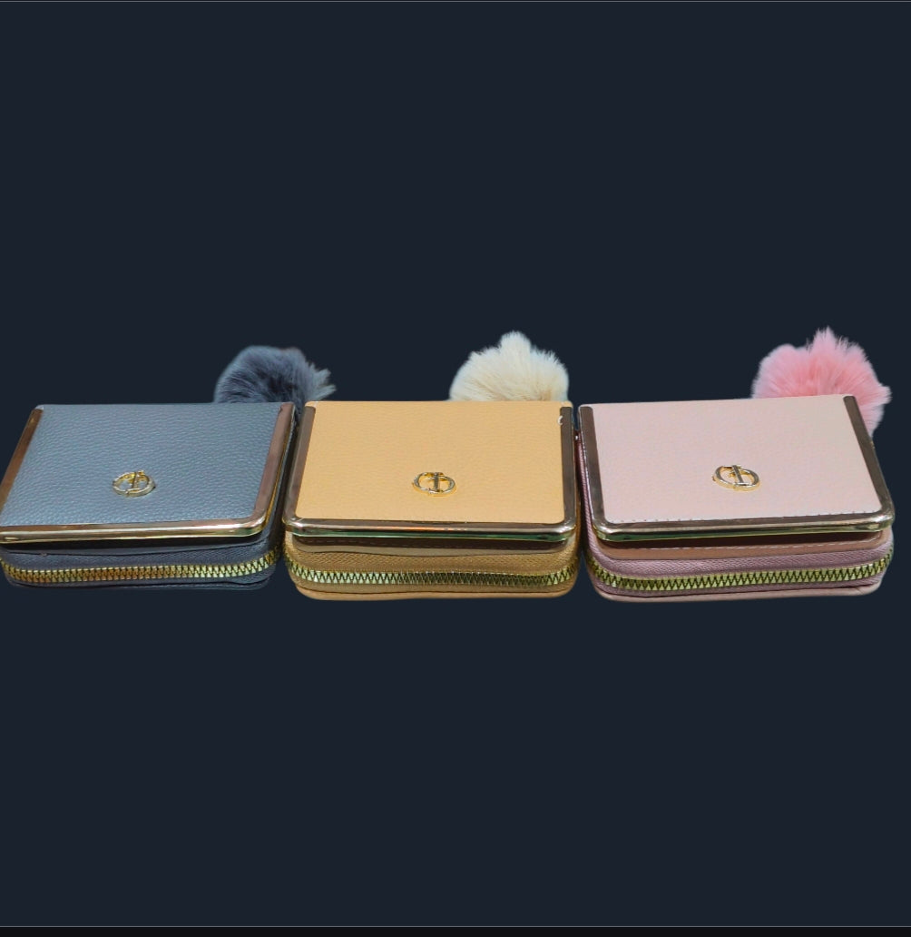 Cute Pom-Pom Mini Leather Purse