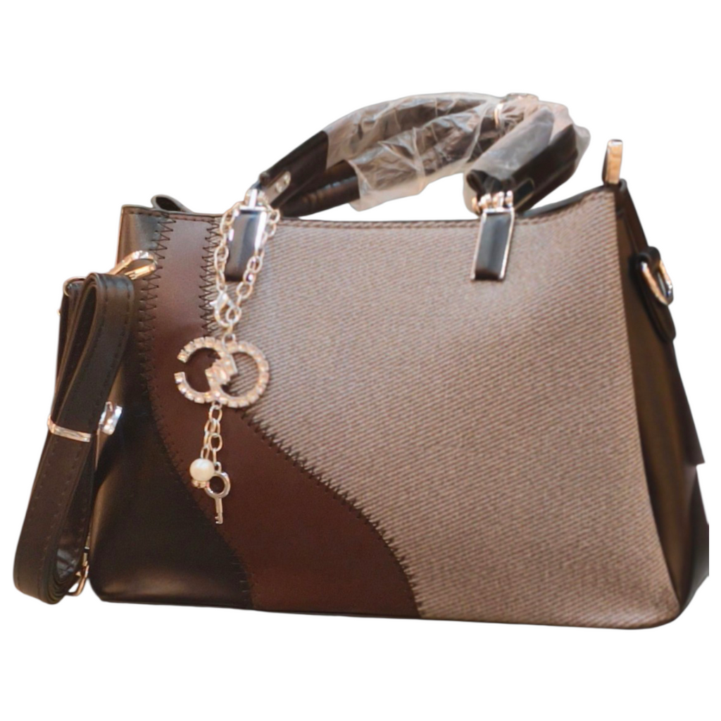 Black & Brown Stylish Handbag with Chain details for women