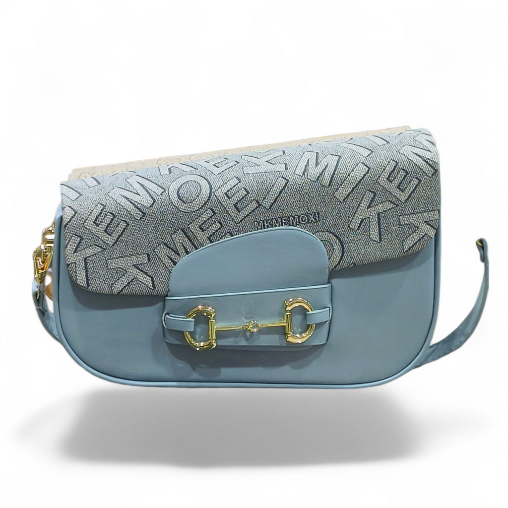 Tilted Textured Canvas Statement Sling Bag