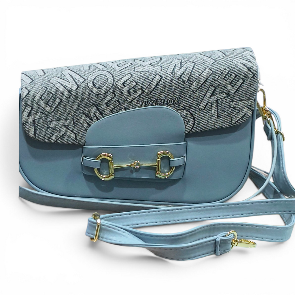 Tilted Textured Canvas Statement Sling Bag