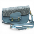 Tilted Textured Canvas Statement Sling Bag