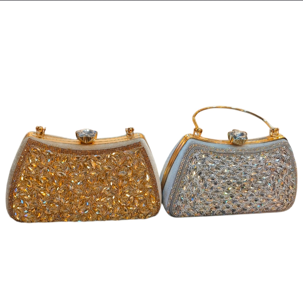 Luxury Stone Embellished Party Clutch