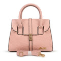 Quilted Peach Pink Handbag for Women with Gold Clasp & Flap Closure