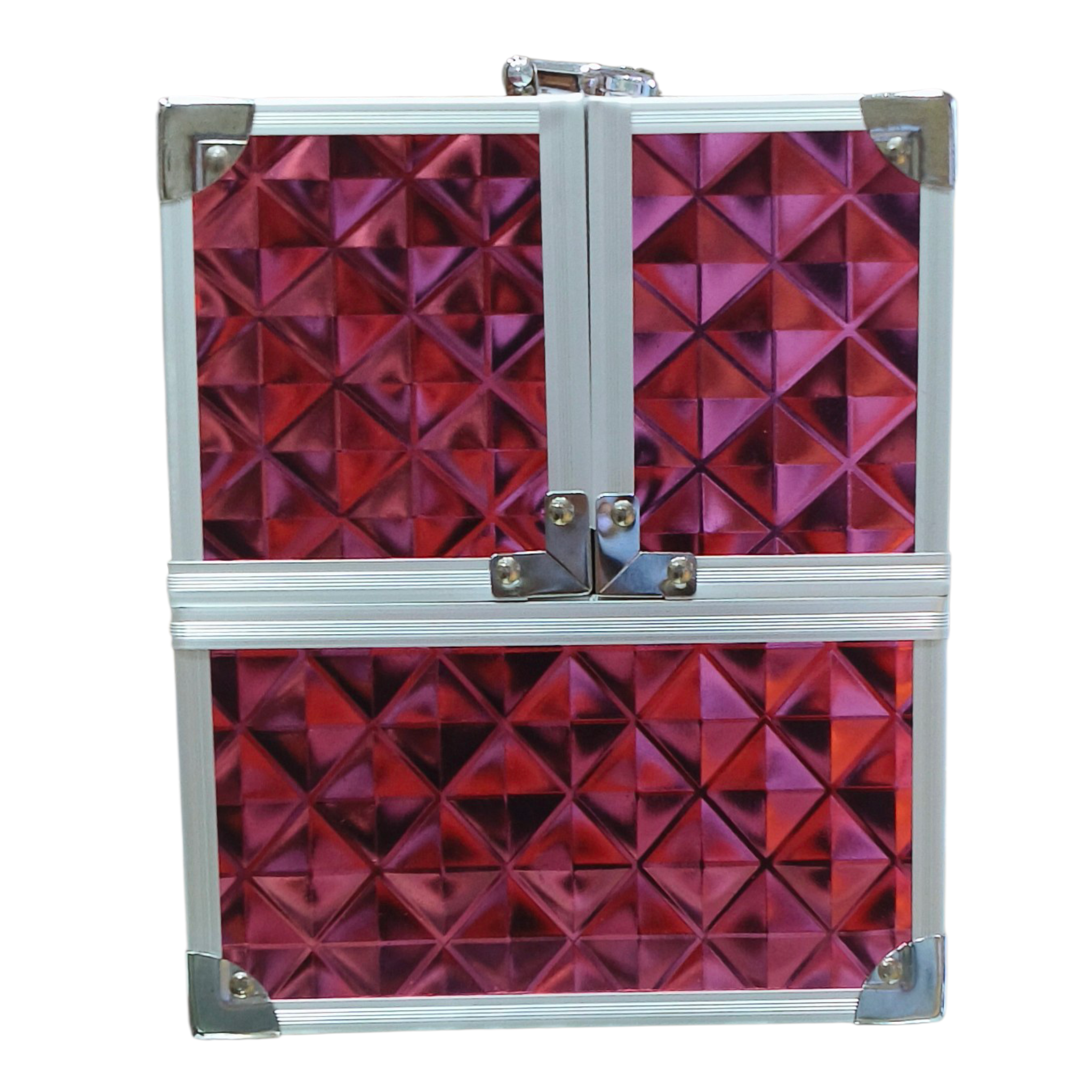 Red Velvet Makeup Vanity Box with Storage Compartments
