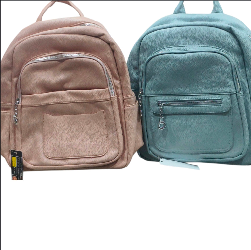 Minimalist Pu Leather Style Backpack With Front Pocket