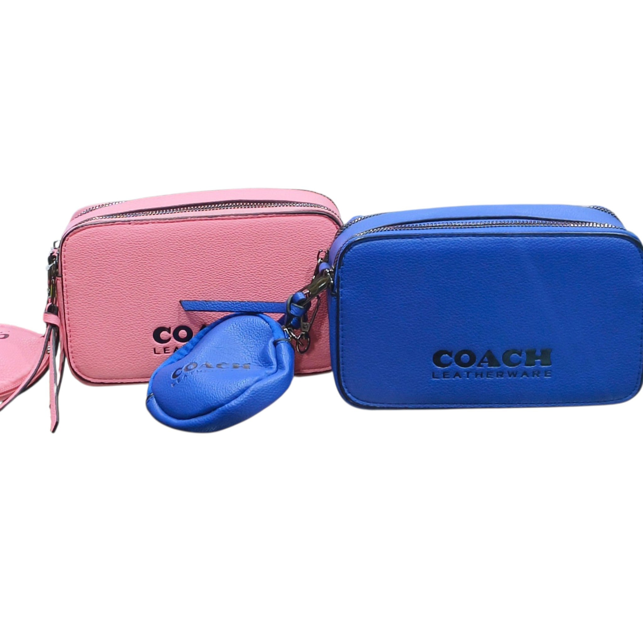Textured Leather Sling Bag With Mini Pouch & Extra Strap