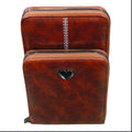 Double Zip Heart Detail Wallet Pouch