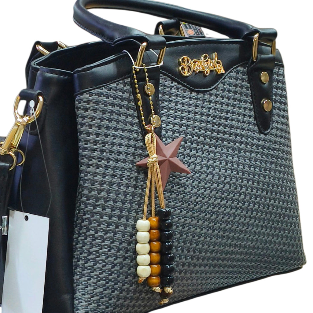 BossGirl Houndstooth Handbag With Adjustable Shoulder Strap