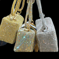 Luxury Rhinestone Bridal Sling Bag With Detachable Chain Strap
