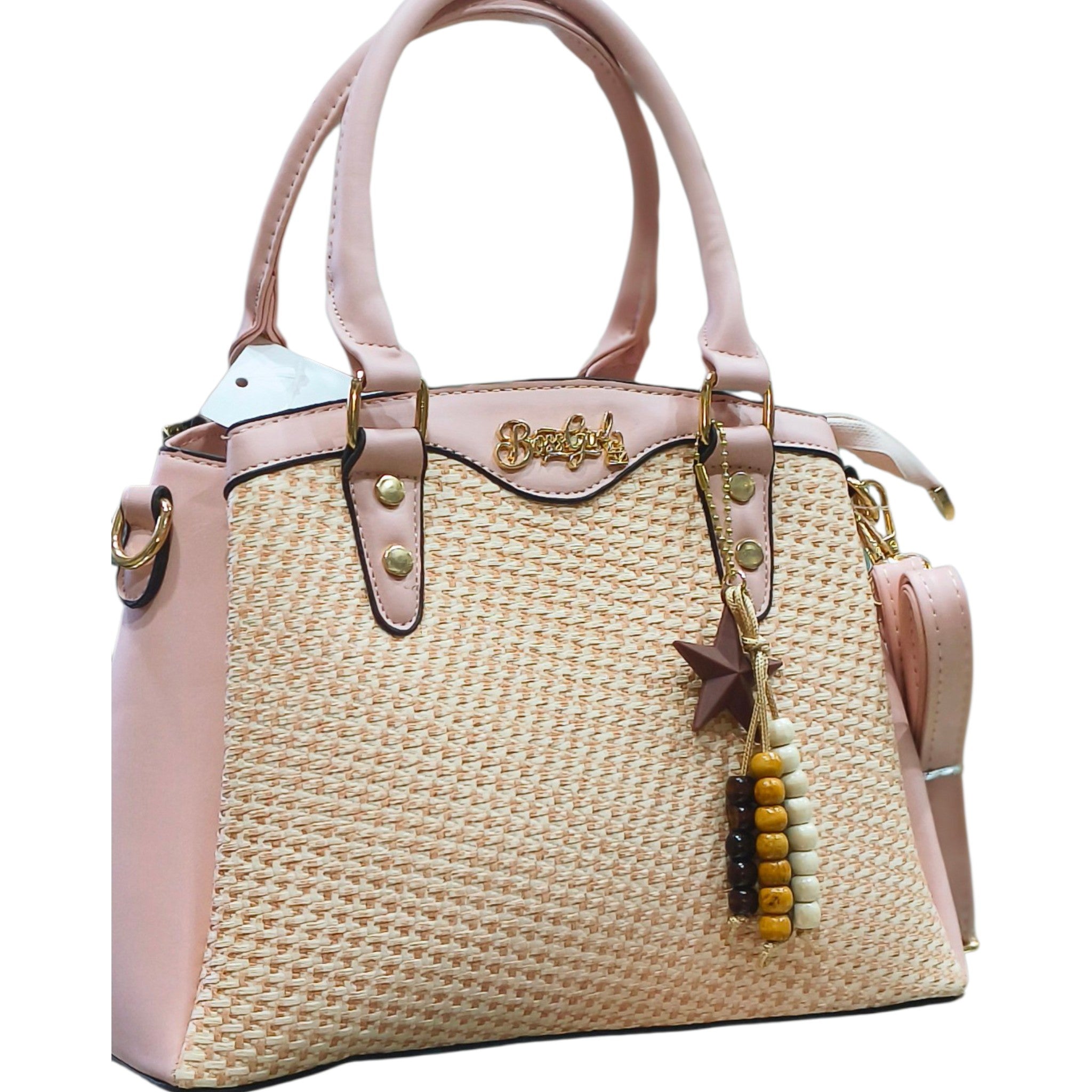 BossGirl Houndstooth Handbag With Adjustable Shoulder Strap