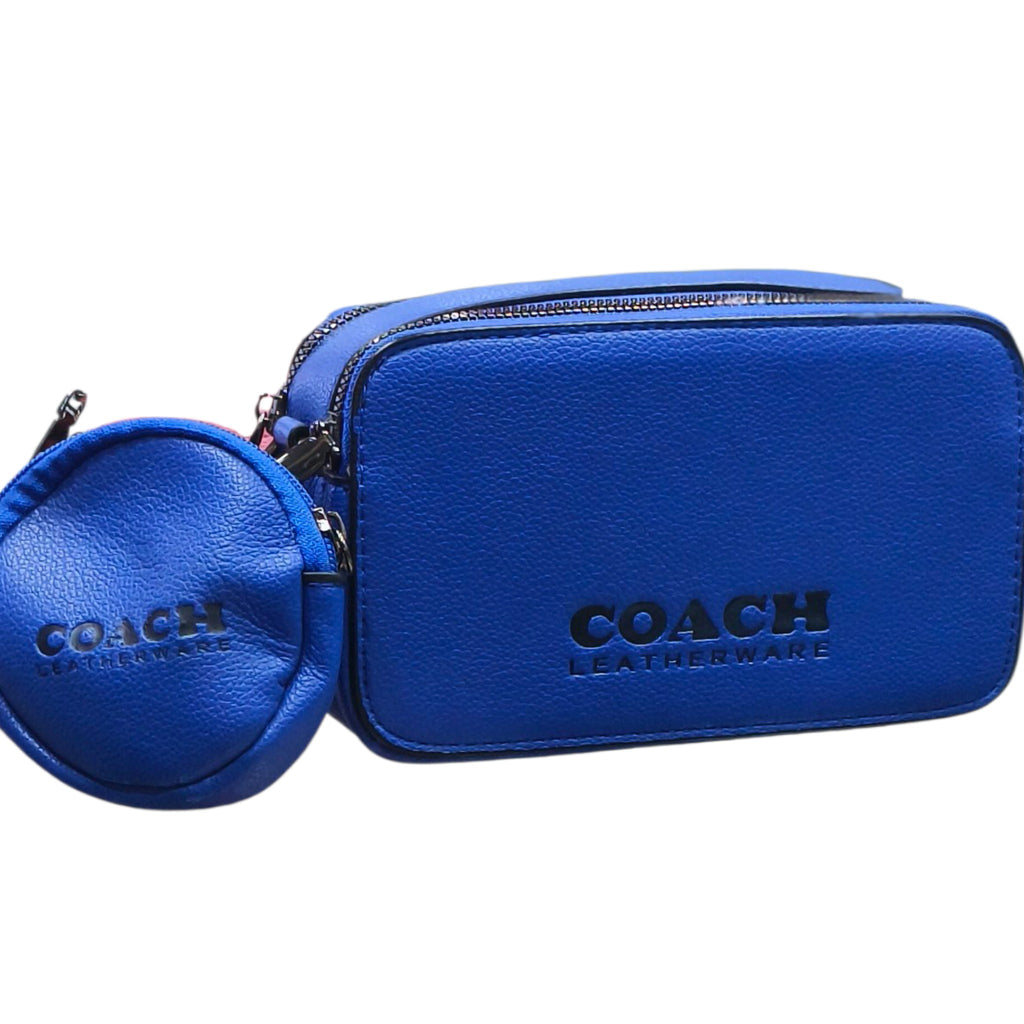 Textured Leather Sling Bag With Mini Pouch & Extra Strap