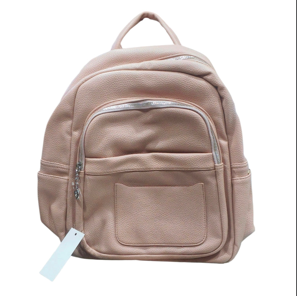 Minimalist Pu Leather Style Backpack With Front Pocket