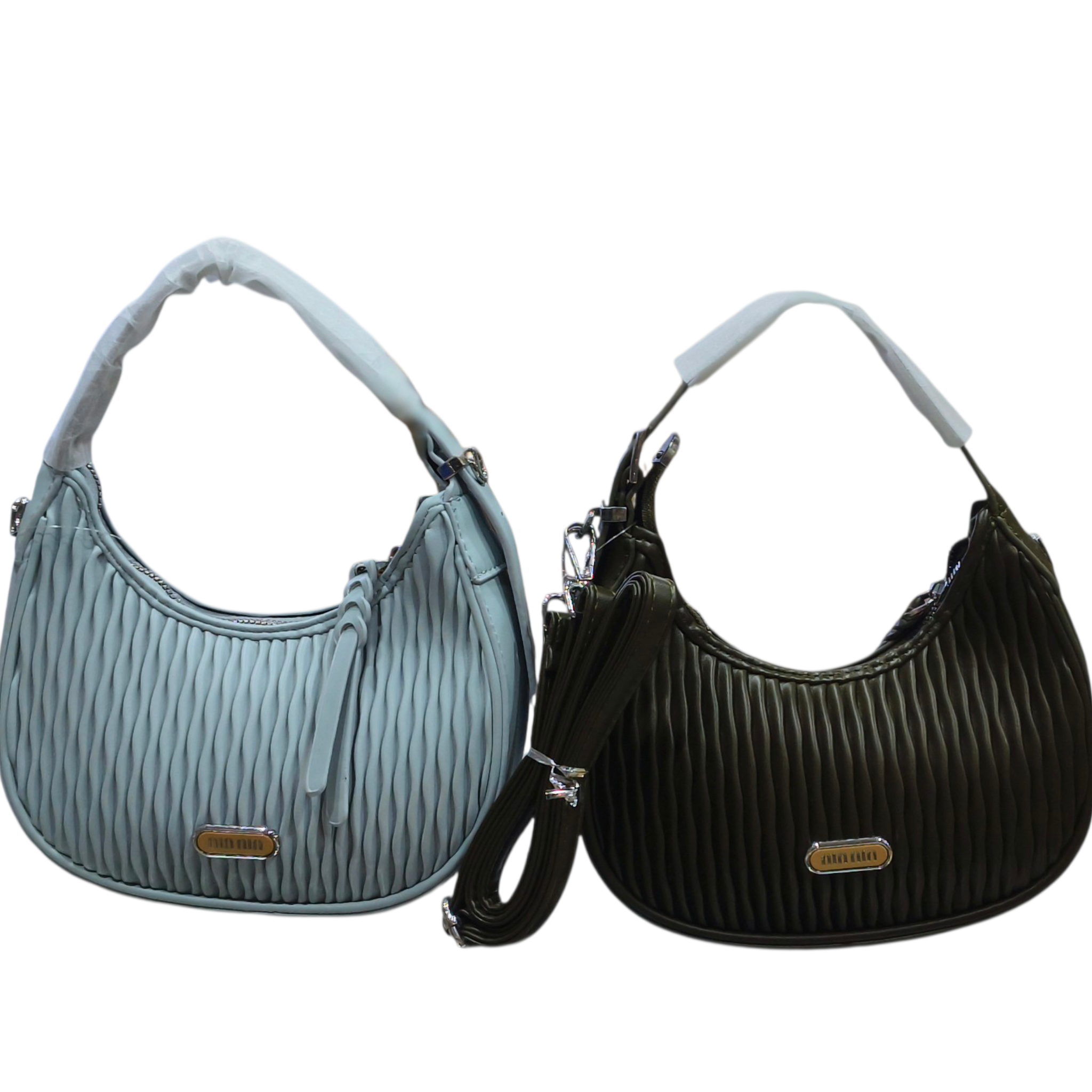Ribbed Stylish Shoulder Bag with Sling Strap for Women