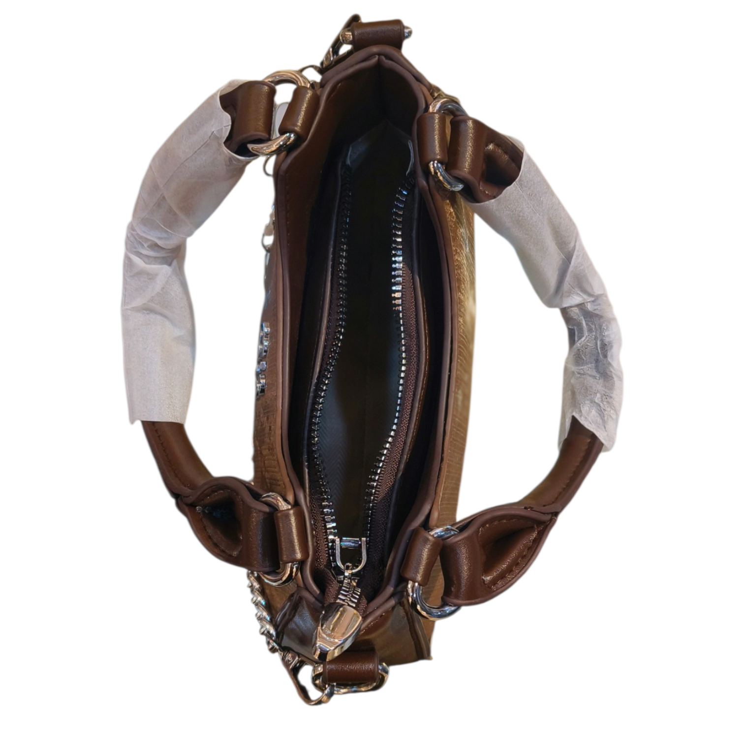 Brown Stylish Handbag with Chain Detail for Women