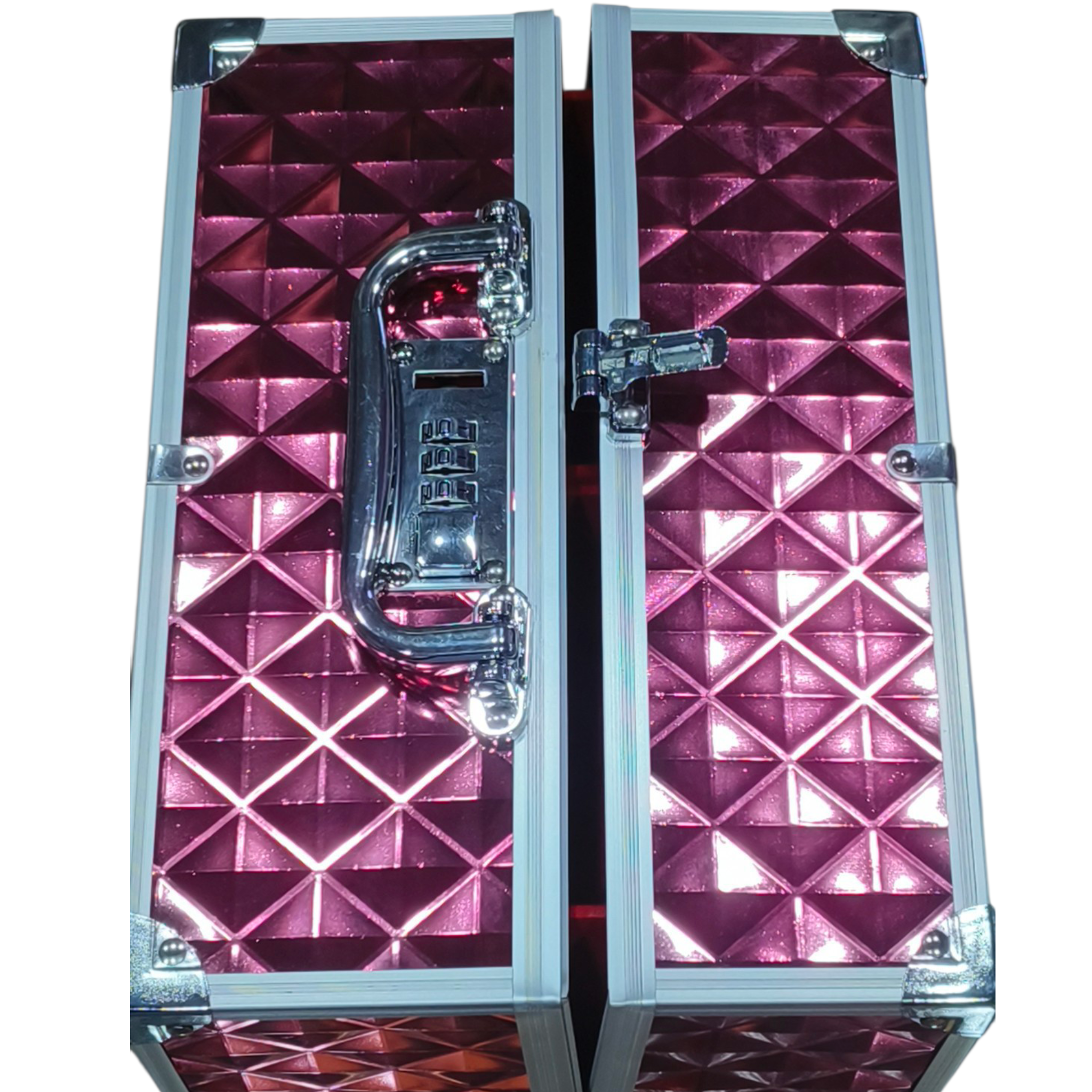 Red Velvet Makeup Vanity Box with Storage Compartments
