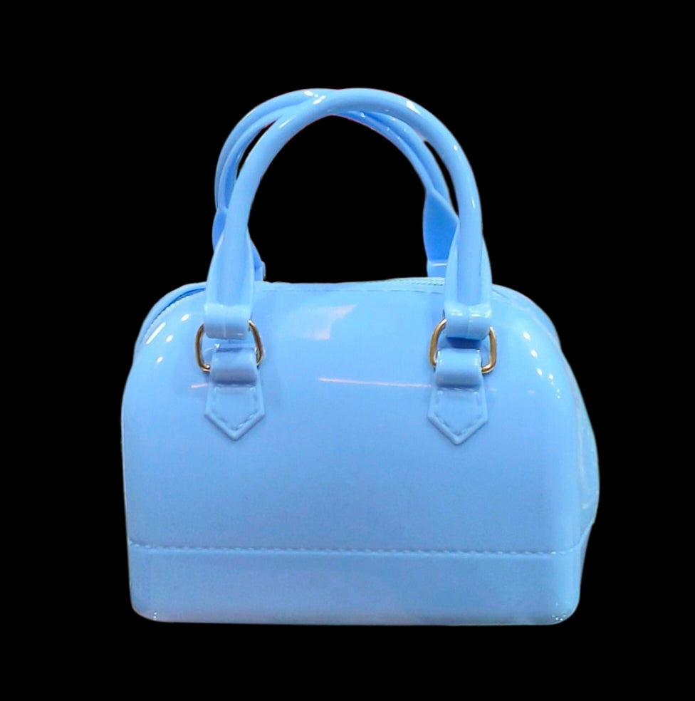 Glossy Mini Zip Handbag For Girls