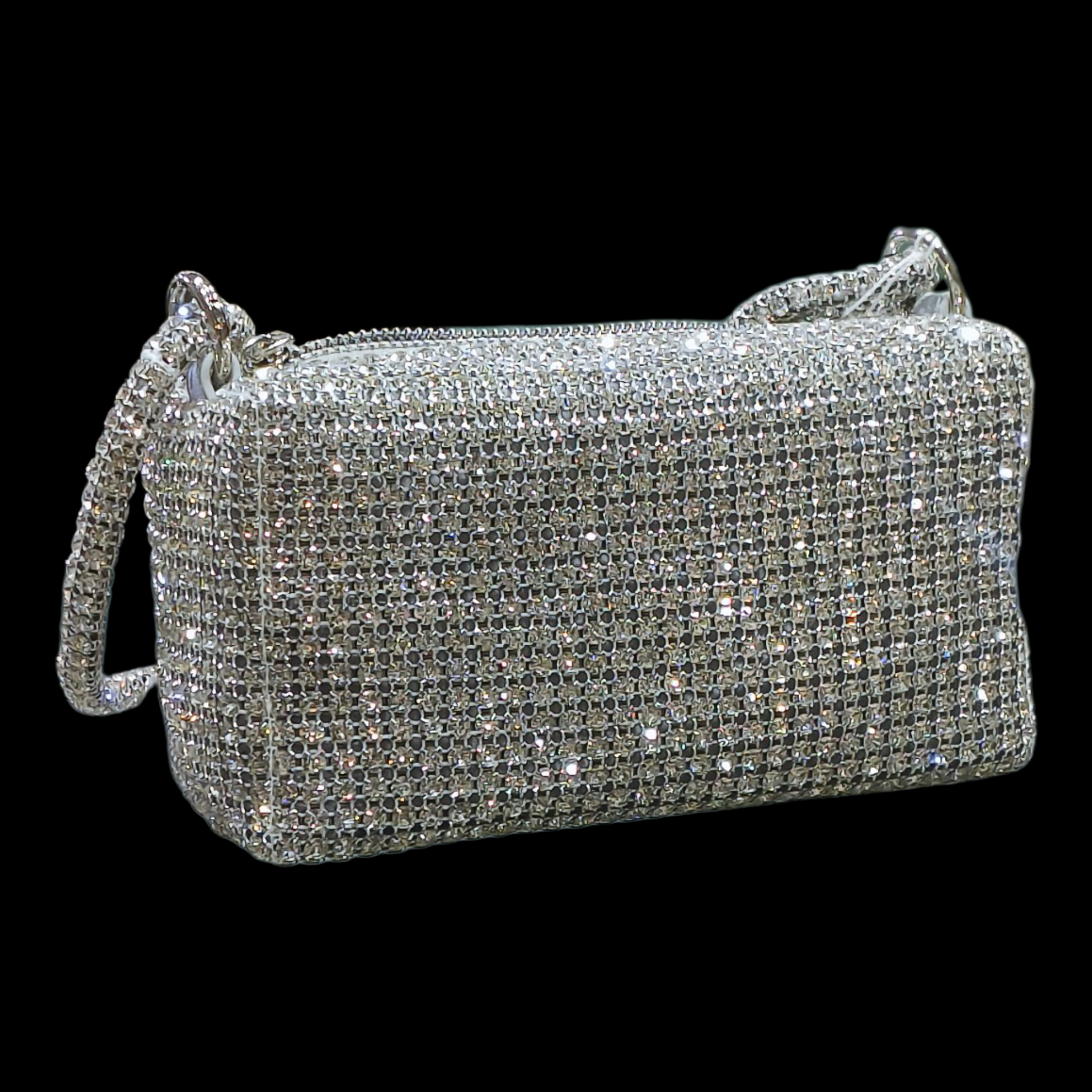Luxury Rhinestone Bridal Sling Bag With Detachable Chain Strap